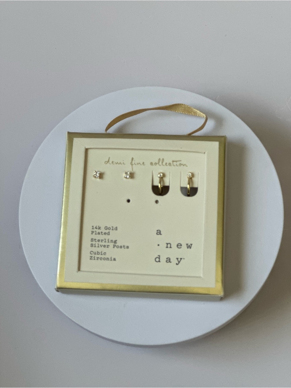 a new day Gold and Cream Earring Display Wall Accent